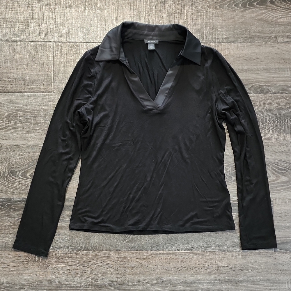 💋 Halogen satin collar Polo top 💋